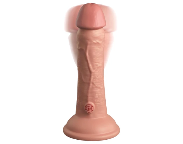 King Cock Elite 6 - tapadókorongos vibrátor (15cm) - natúr