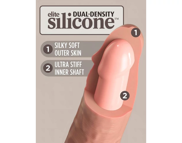 King Cock Elite 6 - tapadókorongos vibrátor (15cm) - natúr