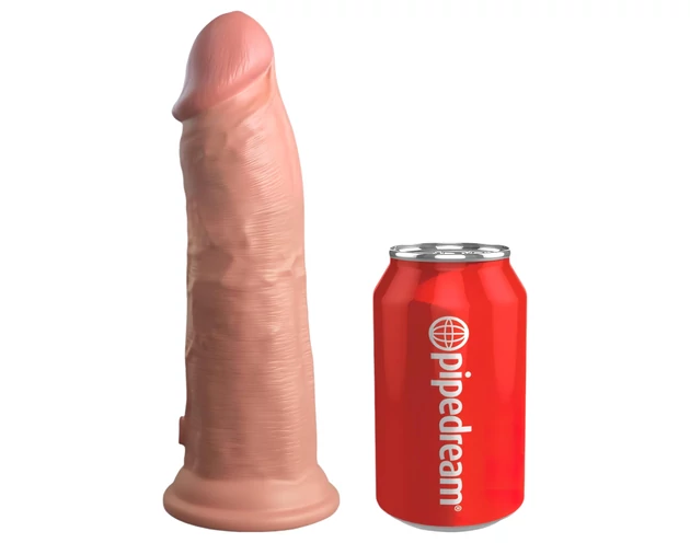 King Cock Elite 8 - tapadókorongos vibrátor (20cm) - natúr