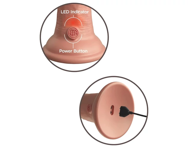 King Cock Elite 8 - tapadókorongos vibrátor (20cm) - natúr