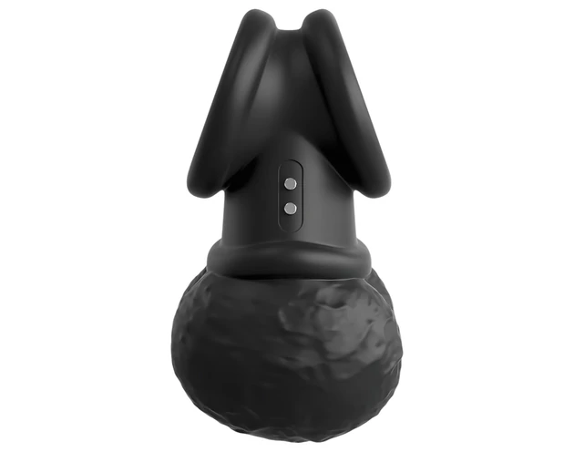 King Cock Crown Jewels - rezgő péniszgyűrű (fekete)