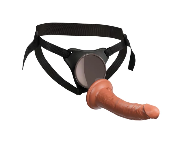 King Cock Elite Comfy - felcsatolható dildó hámmal (sötét natúr)