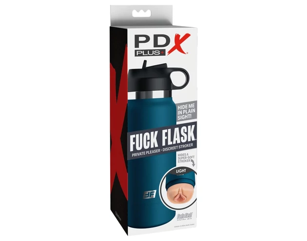 Fuck Flask Private Pleaser - műpunci kulacsban (kék-natúr)