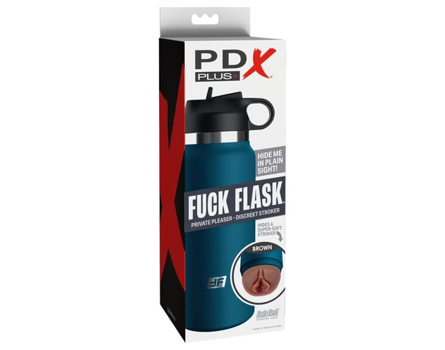 Fuck Flask Private Pleaser - műpunci kulacsban (kék-barna)