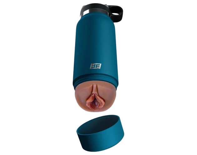 Fuck Flask Private Pleaser - műpunci kulacsban (kék-barna)
