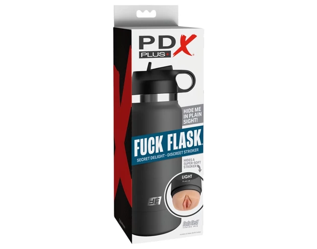 Fuck Flask Secret Delight - műpunci kulacsban (fekete-natúr)