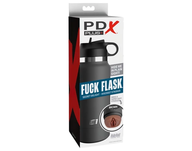 Fuck Flask Secret Delight - műpunci kulacsban (fekete-barna)
