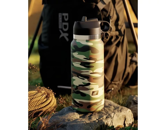 Fap Flask Happy Camper - maszturbátor kulacsban (zöld-fekete)