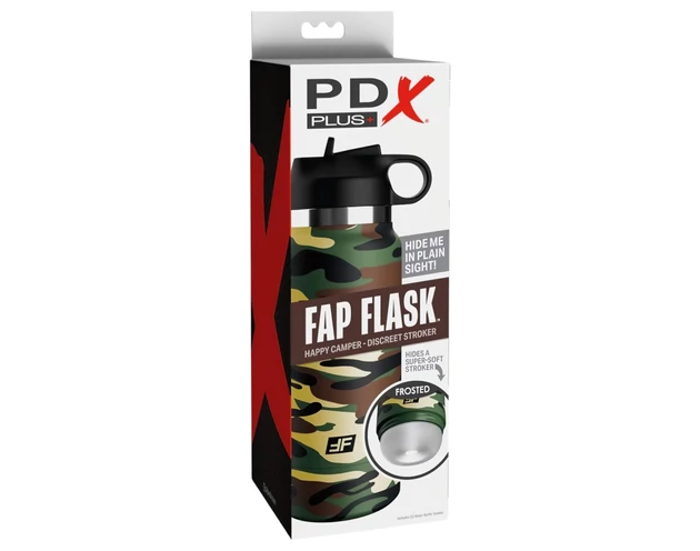 Fap Flask Happy Camper - maszturbátor kulacsban (zöld-fekete)