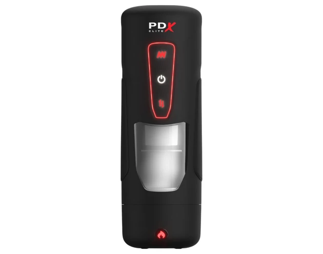 PDX Elite Milk Me Hotter - melegítő maszturbátor (fekete)