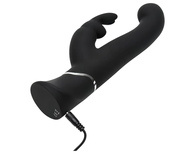 Happyrabbit G-spot - akkus, csiklókaros bólogató vibrátor (fekete)