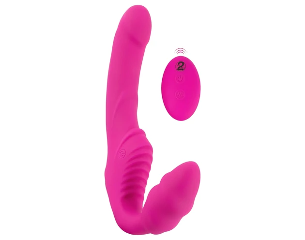 Strepless Strap-On - felcsatolható vibrátor (pink)