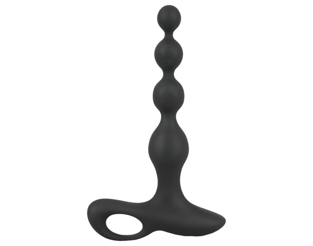 Black Velvets - gyöngyös anál vibrátor (fekete)