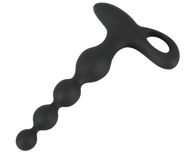 Black Velvets - gyöngyös anál vibrátor (fekete)