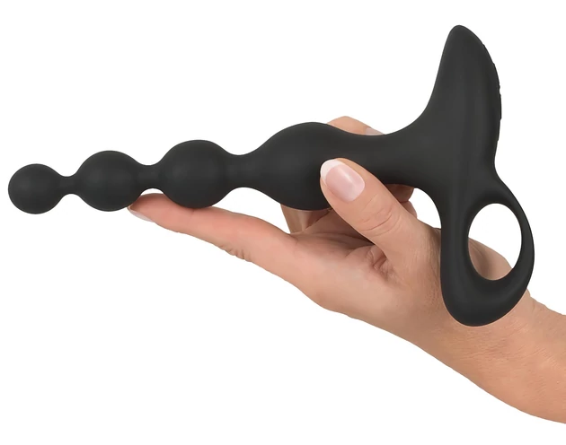 Black Velvets - gyöngyös anál vibrátor (fekete)