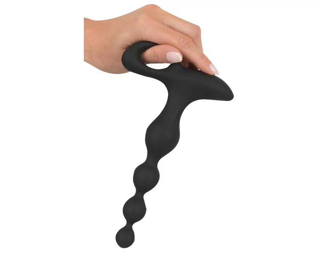 Black Velvets - gyöngyös anál vibrátor (fekete)