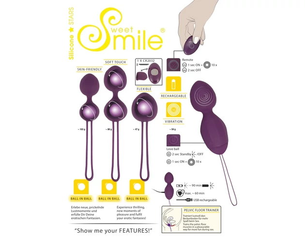 SMILE 4-Piece Exercise gésagolyó szett (lila)
