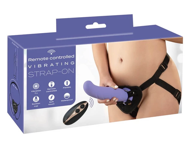 You2Toys - RC Strap-On - akkus, rádiós felcsatolható vibrátor (lila)
