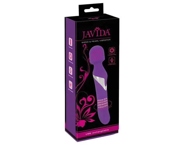 Javida Wand & Pearl - 2in1 masszírozó vibrátor (lila)