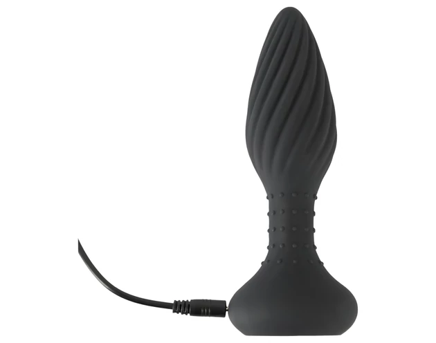 ANOS - forgó gyöngyös anál vibrátor (fekete)