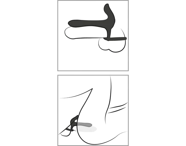 Black Velvets - akkus, 2in1 párvibrátor és péniszgyűrű (fekete)