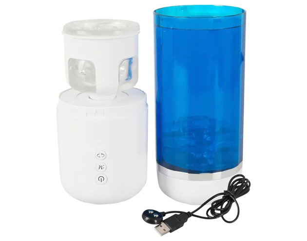 You2Toys - akkus, forgó-lökő maszturbátor (kék-fehér)