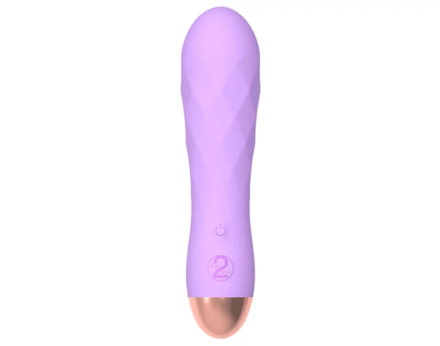 Cuties Mini - akkus, vízálló, rácsos vibrátor (lila)