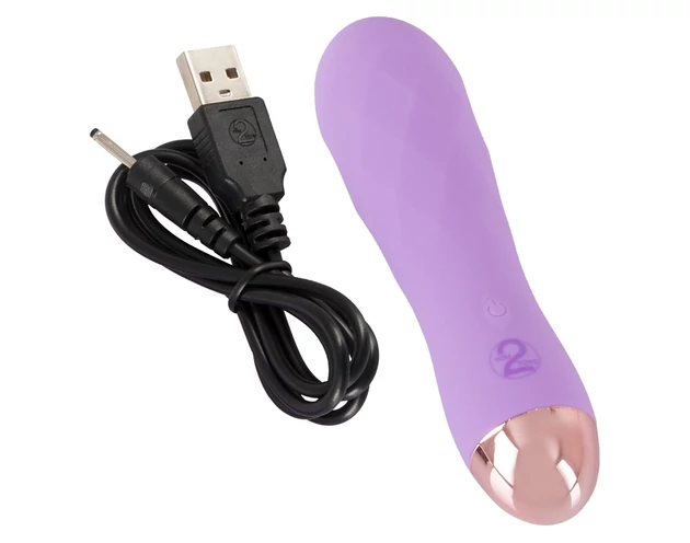 Cuties Mini - akkus, vízálló, rácsos vibrátor (lila)