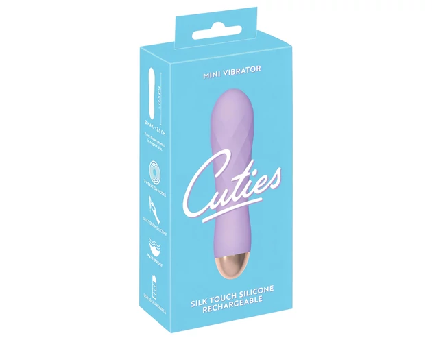 Cuties Mini - akkus, vízálló, rácsos vibrátor (lila)
