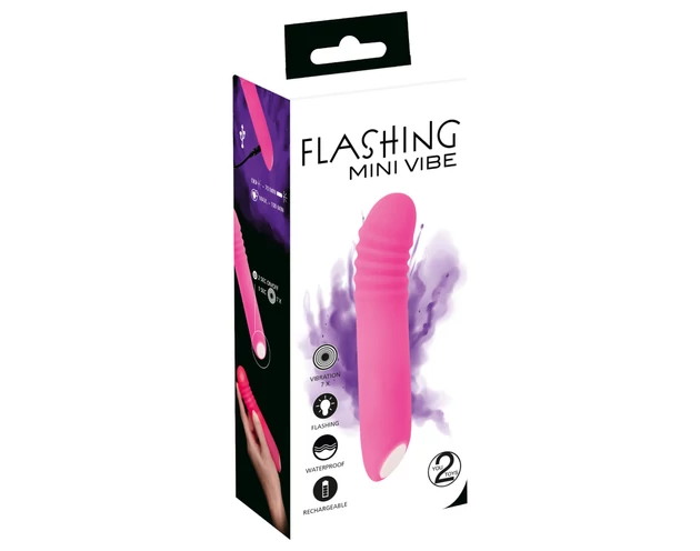 You2Toys - Flashing Mini Vibe - akkus, világító vibrátor (pink)