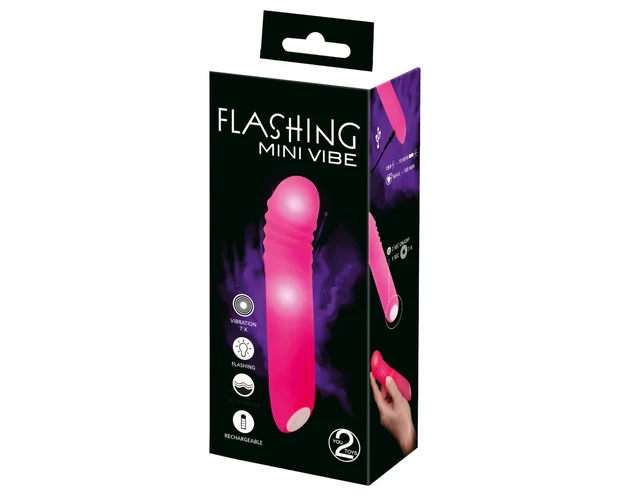You2Toys - Flashing Mini Vibe - akkus, világító vibrátor (pink)
