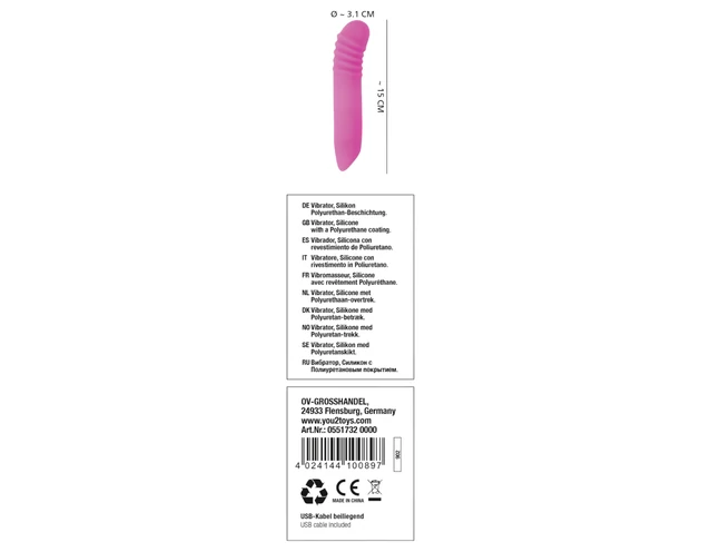 You2Toys - Flashing Mini Vibe - akkus, világító vibrátor (pink)
