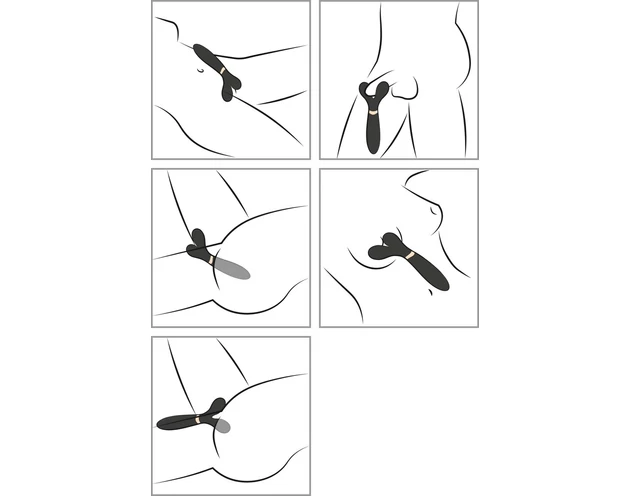 Couples Choice - akkus, 3 motoros vibrátor (fekete)