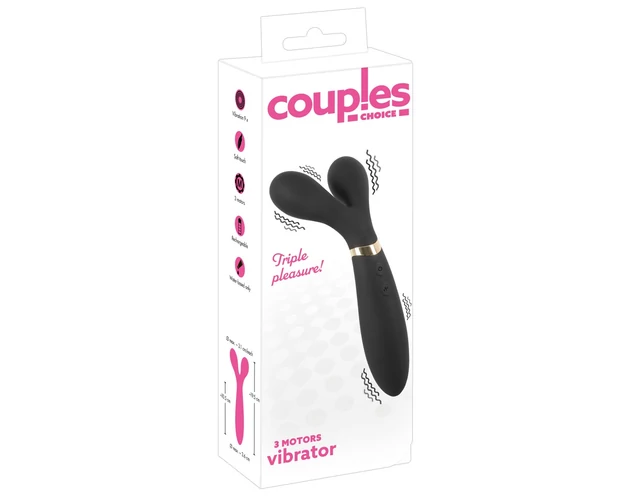 Couples Choice - akkus, 3 motoros vibrátor (fekete)