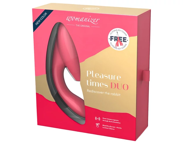 Womanizer Duo - vízálló G-pont vibrátor és csiklóizgató (korall)