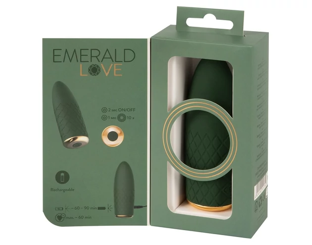 Emerald Love - akkus, vízálló mini vibrátor (zöld)