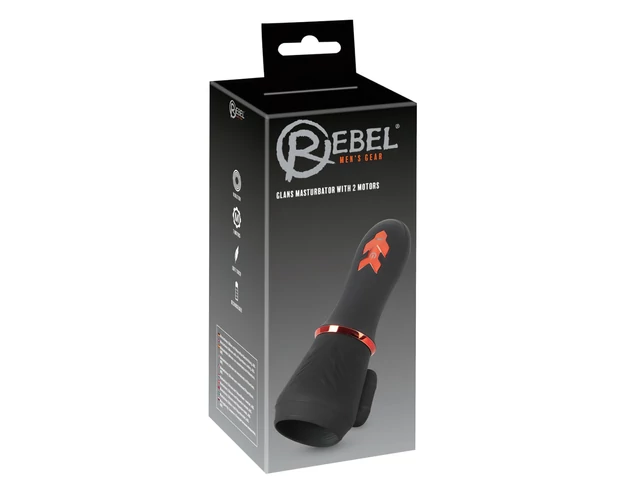 Rebel - akkus, 2 motoros makkvibrátor (fekete)