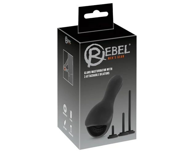 Rebel - makkvibrátor húgycsőtágítóval (fekete)