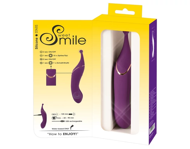SMILE Double - akkus, 2in1 csiklóvibrátor (lila)