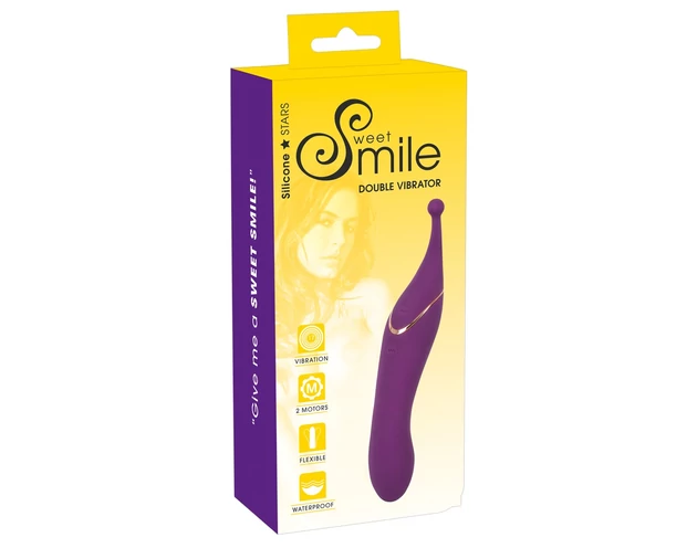 SMILE Double - akkus, 2in1 csiklóvibrátor (lila)