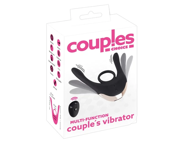 Couples Choice - akkus, 3 motoros párvibrátor (fekete)