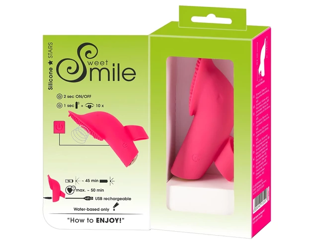 SMILE Licking - léghullámos-nyelves ujjvibrátor (pink)