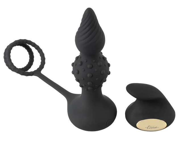 Rebel 2in1 - akkus, rádiós anál vibrátor péniszgyűrűvel (fekete)