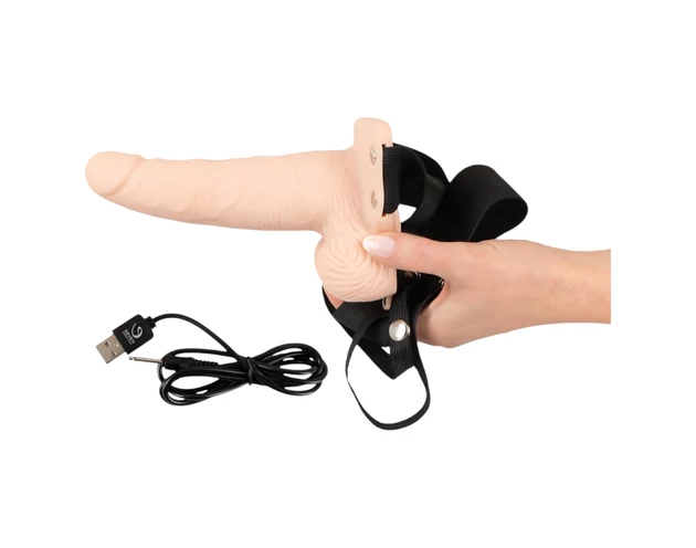 You2Toys Strap-on - üreges, felcsatolható vibrátor (natúr)
