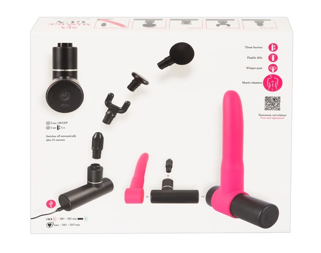 You2Toys Gun - masszírozó vibrátor szett (pink-fekete)