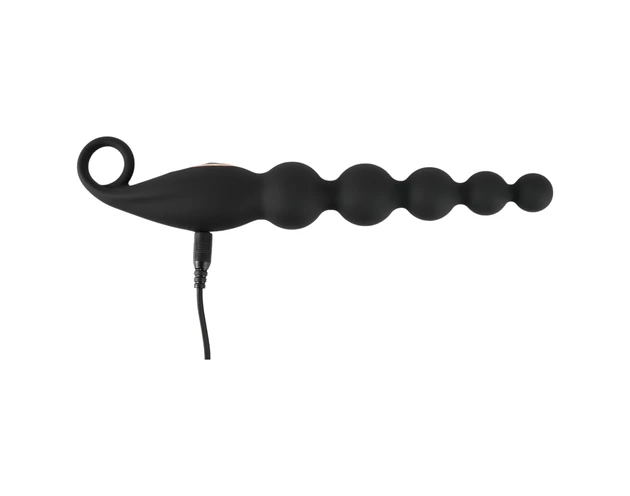 ANOS Anal Beads - gyöngyös anál vibrátor (fekete)