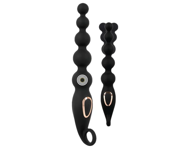 ANOS Anal Beads - gyöngyös anál vibrátor (fekete)