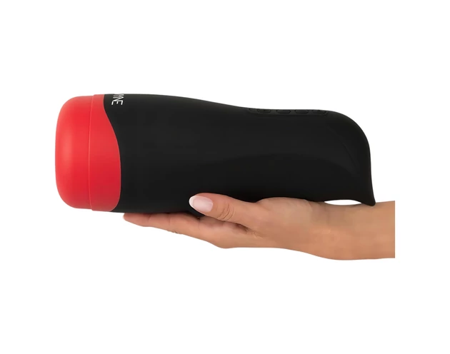 WYNE 01 - akkus, rezgő-szívó, melegítő maszturbátor (fekete)