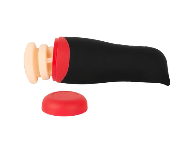 WYNE 01 - akkus, rezgő-szívó, melegítő maszturbátor (fekete)