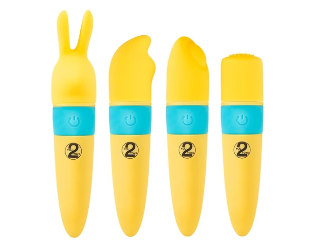 You2Toys - Pocket Power - akkus vibrátor szett - sárga (5 részes)